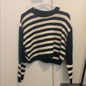 TOP SHOP navy knit striped sweater